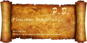 Pinczker Dukász névjegykártya